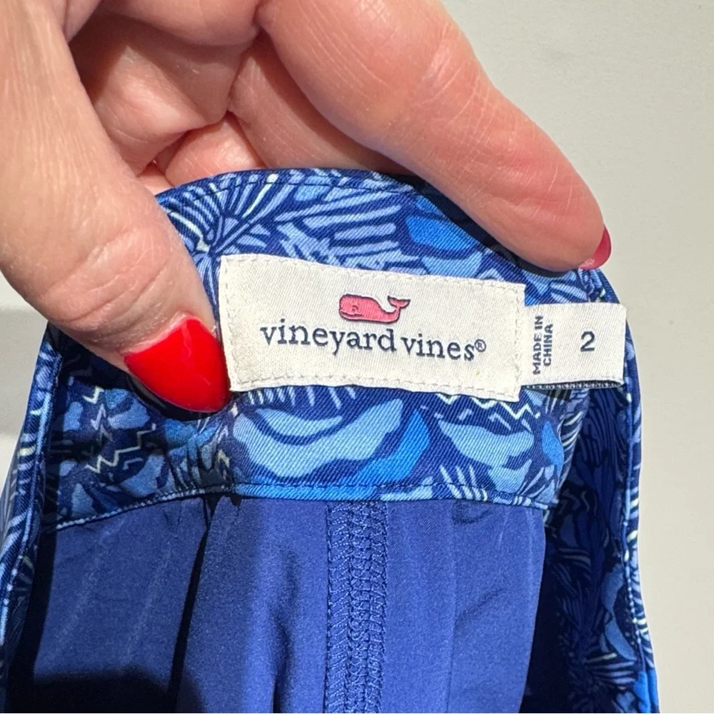 Vineyard Vines Women’s Royal Blue Ocean Palmetto Print Tennis/Golf Skort. Size 2